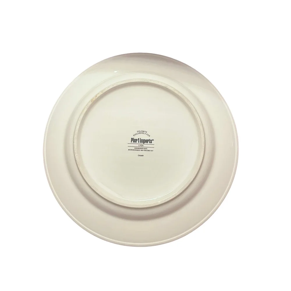 Pier 1 Lyda Dinner Plate Floral Scroll Dolomite‎ China 10.75”